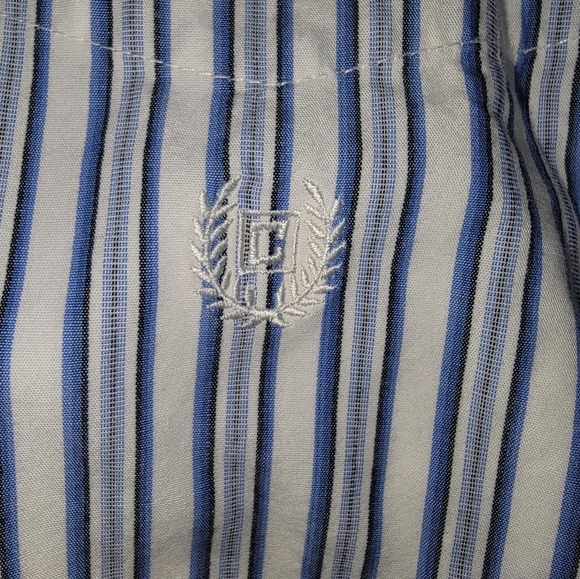 Chaps Blue and White Casual Button Down Shirt - Picture 2 of 4